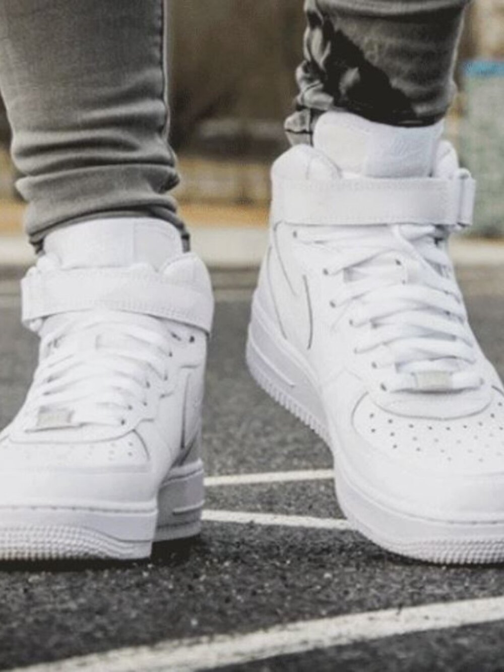 Nike Air Force 1 Mid (GS) Leather White 7 Y
